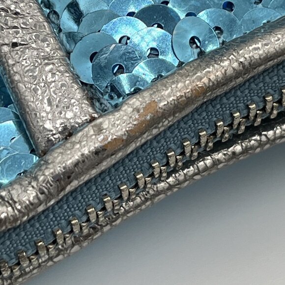 RARE Coach Poppy Turquoise Sequin Spotlight 2-Way Shoulder Bag Handbag - Picture 9 of 12